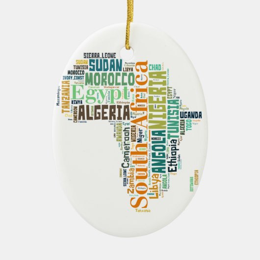 Africa Word Art Keramikornament (Vorne)