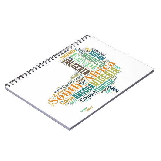 Africa Word Art Notizblock (Linke Seite)