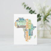 Africa Word Art Postkarte (Stehend Vorderseite)
