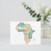 Africa Word Art Postkarte (Stehend Vorderseite)