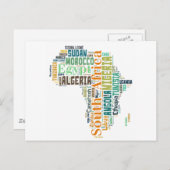 Africa Word Art Postkarte (Vorne/Hinten)
