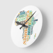 Africa Word Art Runde Wanduhr (Winkel)