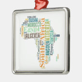 Africa Word Art Silbernes Ornament (Links)