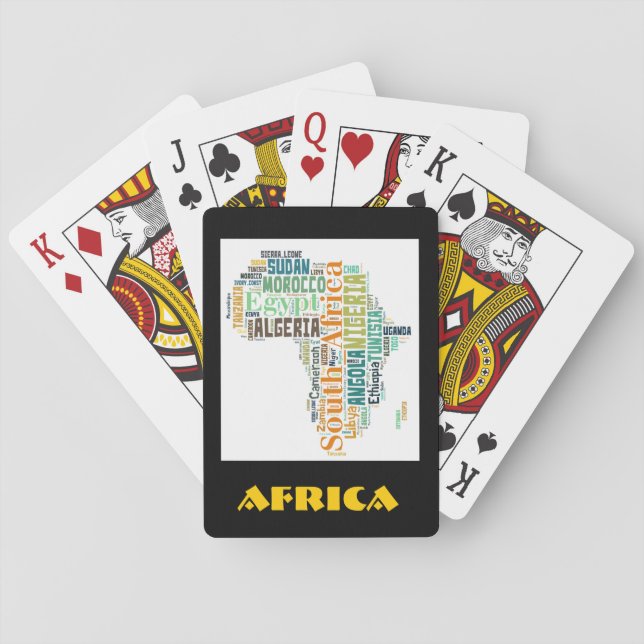 Africa Word Art Spielkarten (Rückseite)
