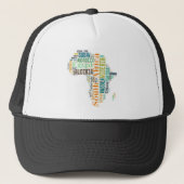 Africa Word Art Truckerkappe (Vorderseite)