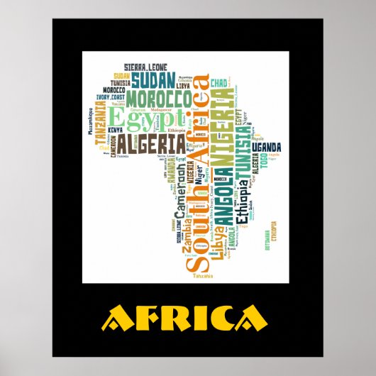 Africa Word Art Wall Poster (Vorne)