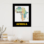 Africa Word Art Wall Poster (Küche)