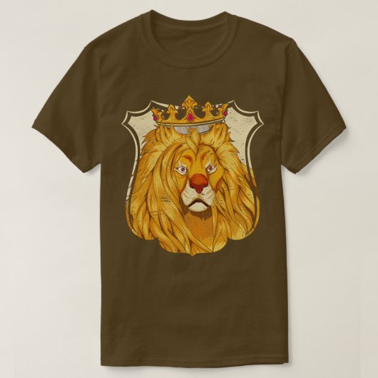 Africa Zoo Animal Crown Lion T-Shirt (Design vorne)