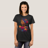 African Abstract Origami Black Queen Flower Afro M T-Shirt (Vorne ganz)