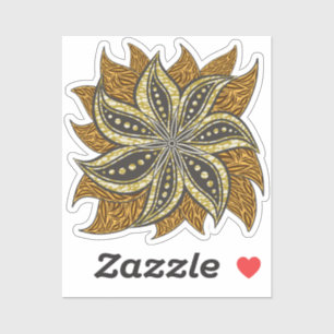 African Abstrakt Floral Batik Style Aufkleber