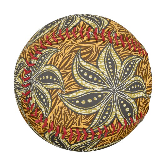 African Abstrakt Floral Batik Style Baseball (Vorderseite Links)