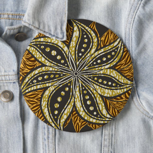 African Abstrakt Floral Batik Style Button