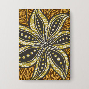 African Abstrakt Floral Batik Style Button