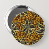 African Abstrakt Floral Batik Style Button (Vorne & Hinten)