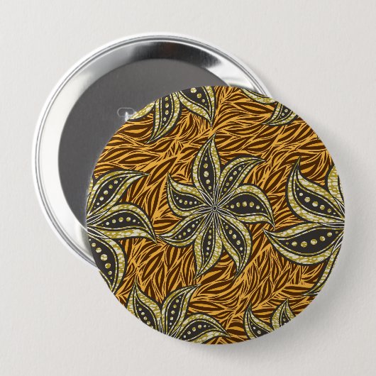 African Abstrakt Floral Batik Style Button (Vorne & Hinten)