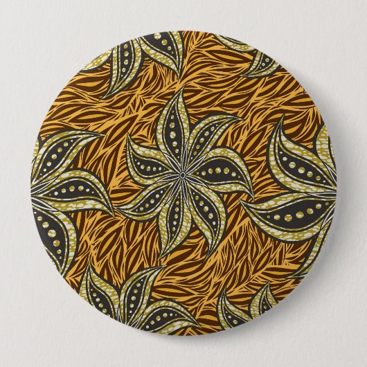 African Abstrakt Floral Batik Style Button (Vorderseite)
