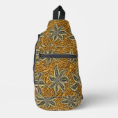 African Abstrakt Floral Batik Style Crossbody Bag (Vorderseite)