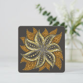 African Abstrakt Floral Batik Style Dankeskarte (Stehend Vorderseite)