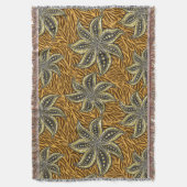 African Abstrakt Floral Batik Style Decke (Vorderseite Vertikal)