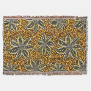 African Abstrakt Floral Batik Style Decke