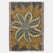 African Abstrakt Floral Batik Style Decke (Vorderseite Vertikal)