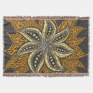 African Abstrakt Floral Batik Style Decke