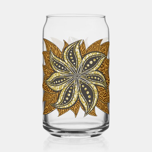 African Abstrakt Floral Batik Style Dosenglas (Rückseite)