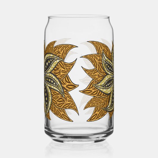 African Abstrakt Floral Batik Style Dosenglas (Rechts)