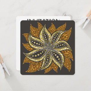 African Abstrakt Floral Batik Style Einladung