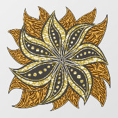 African Abstrakt Floral Batik Style Fensteraufkleber (Blatt)