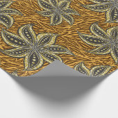 African Abstrakt Floral Batik Style Geschenkpapier (Ecke)