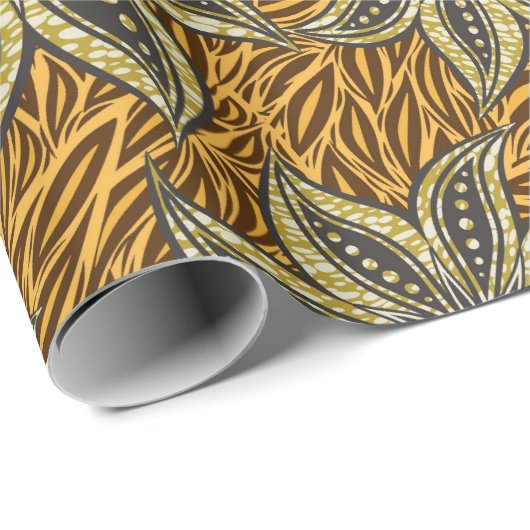 African Abstrakt Floral Batik Style Geschenkpapier (Rolleneckpunkt)