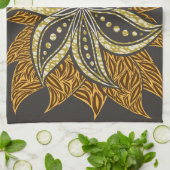 African Abstrakt Floral Batik Style Geschirrtuch (Gefaltet)