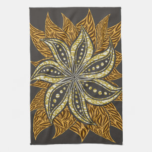 African Abstrakt Floral Batik Style Geschirrtuch