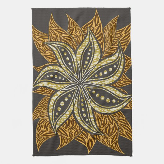 African Abstrakt Floral Batik Style Geschirrtuch (Vertikal)