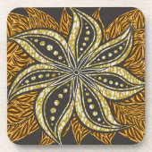 African Abstrakt Floral Batik Style Getränkeuntersetzer (Vorderseite)