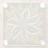 African Abstrakt Floral Batik Style Glasuntersetzer (Rückseite)