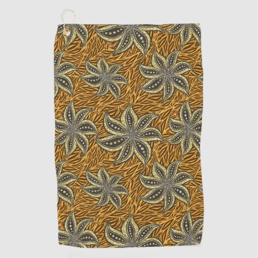 African Abstrakt Floral Batik Style Golfhandtuch (Vorderseite)