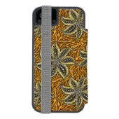 African Abstrakt Floral Batik Style Incipio iPhone Geldbeutel-Hülle (Folio Rückseite)