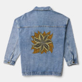 African Abstrakt Floral Batik Style Jeansjacke (Rückseite)