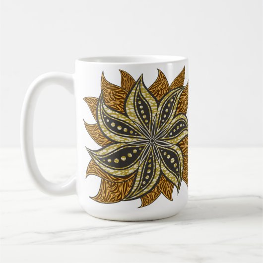 African Abstrakt Floral Batik Style Kaffeetasse (Links)
