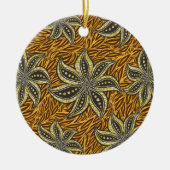 African Abstrakt Floral Batik Style Keramik Ornament (Vorne)