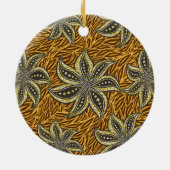 African Abstrakt Floral Batik Style Keramik Ornament (Hinten)