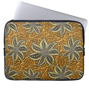 African Abstrakt Floral Batik Style Laptopschutzhülle