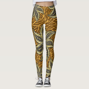 African Abstrakt Floral Batik Style Leggings