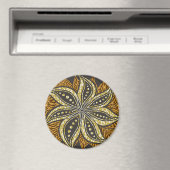 African Abstrakt Floral Batik Style Magnet (In Situ (Geschirrspüler))