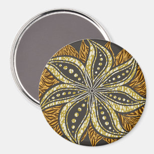 African Abstrakt Floral Batik Style Magnet