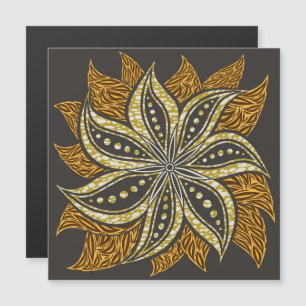 African Abstrakt Floral Batik Style Magnetkarte