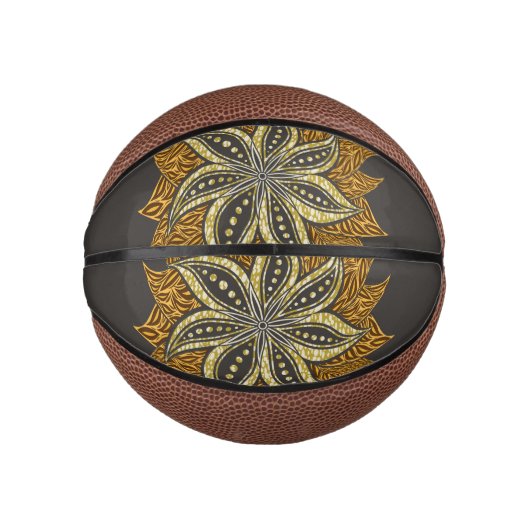 African Abstrakt Floral Batik Style Mini Basketball (Vorderseite)