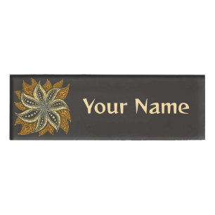 African Abstrakt Floral Batik Style Namenschild